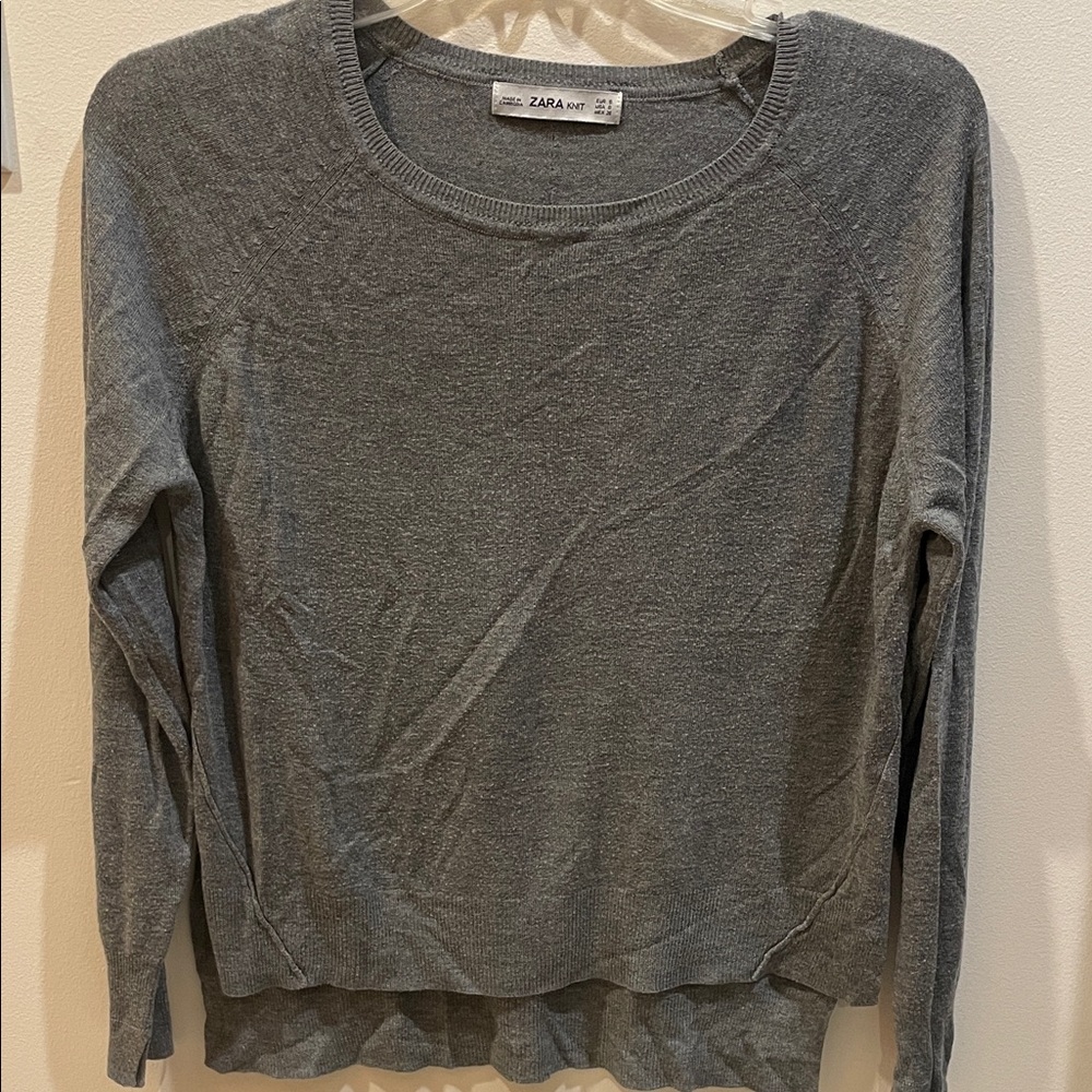 Zara Women's Charcoal Long Sleeve Top